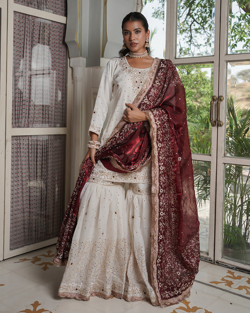 Gharara by Shahi nazakat |  | Karishma Emporium | Elegance in Making Pure Zardozi Women wear