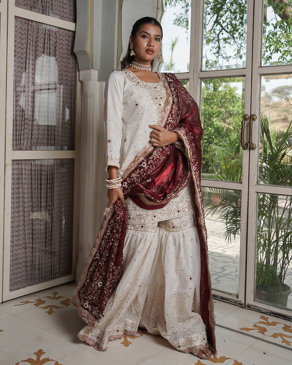 Gharara by Shahi nazakat |  | Karishma Emporium | Elegance in Making Pure Zardozi Women wear