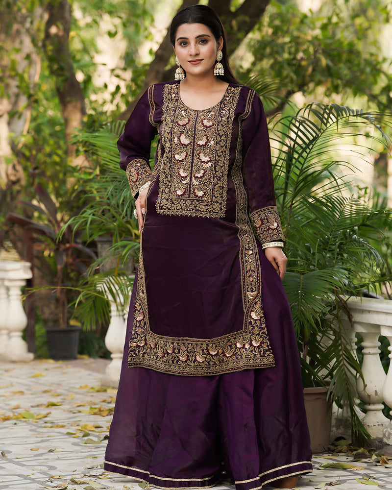 Sharara by Afsha Imran |  | Karishma Emporium | Elegance in Making Pure Zardozi Women wear