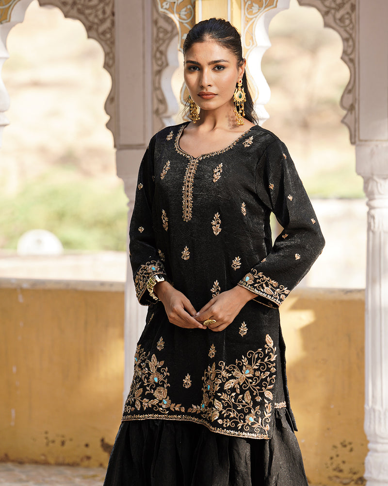 Gharara by Saniya zadraan |  | Karishma Emporium | Elegance in Making Pure Zardozi Women wear