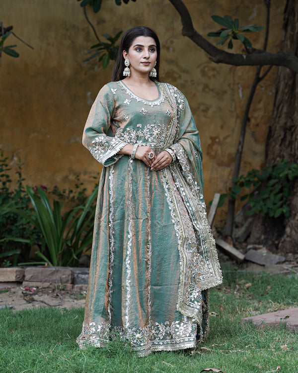 Jodhabai Anarkali  Italian Shimar fabric