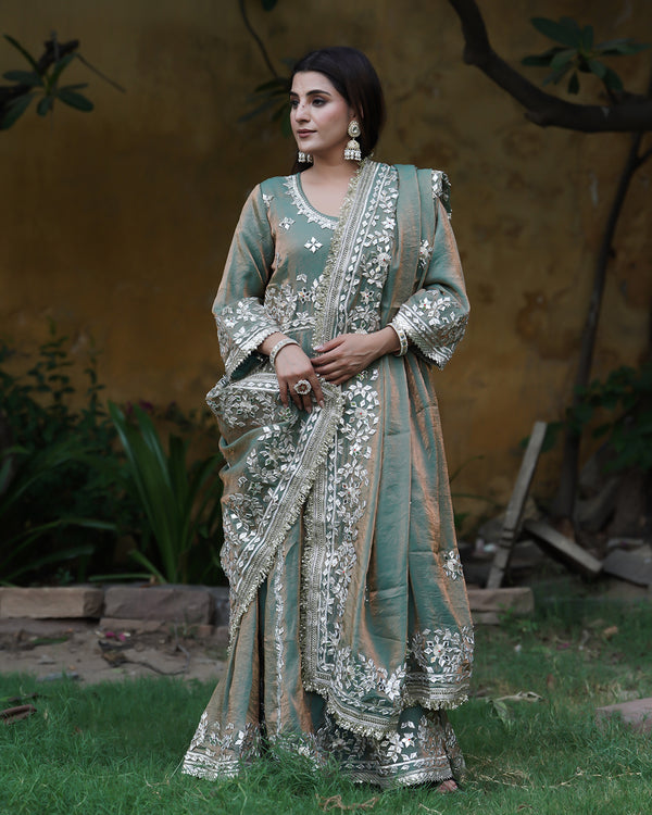 Jodhabai Anarkali  Italian Shimar fabric