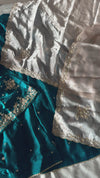 BEAUTIFUL DABKA WORK GHARARA IN PEACOCK BLUE COLOUR