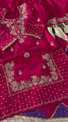 MAGENTA CHATAPATI GHARARA IN DABKA WORK(LIMITED EDITION)