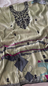 PISTA GREEN PRINTED SUIT ON MUSLINE FABRIC