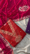 BEAUTIFUL PUNJABI SUITS WITH CONTRAST DUPATTA ON PURE SILK