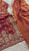 BEAUTIFUL RUST SHARARA IN ZARDOZI WORK