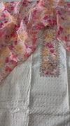WHITE CHICKEN SUIT WITH TISSUE DUPATTA