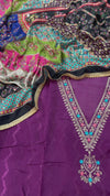PURPLE SUIT WITH BEAUTIFUL RAJWADI DUPATTA