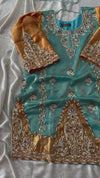 (AAFAT) BEAUTIFUL GHARARA IN HANDWORK ON ITALIAN SHIMAR FABRIC