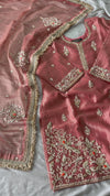 ZARDOZI GHARARA ON CRUSH TISSUE FABRIc