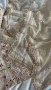 BEAUTIFUL ZARZOZI KURTA PANT SET IN CRUSH GOLD COLOUR