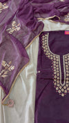 BEAUTIFUL ZARDOZI NECK SUIT WITH GOTA DUPATTA